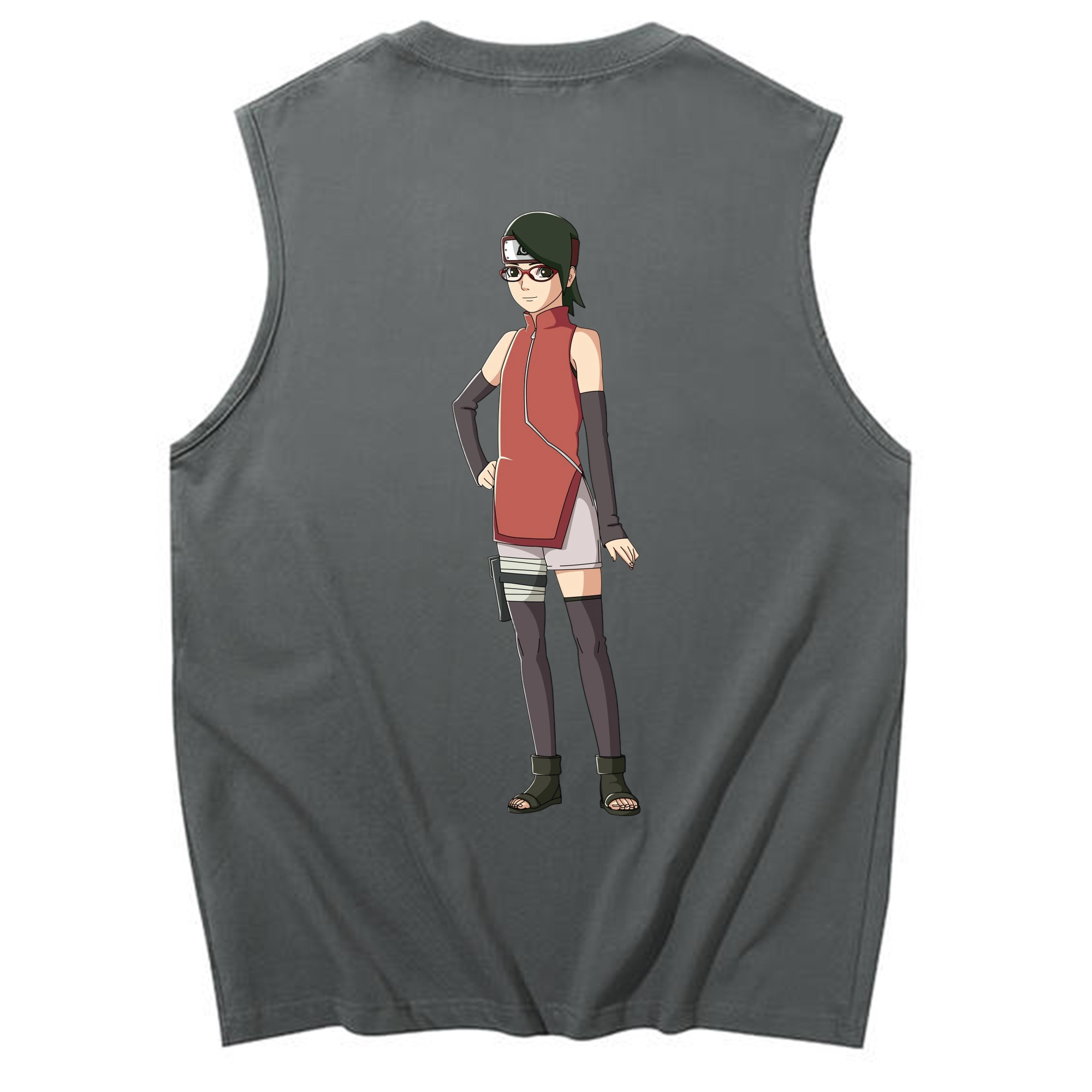 （画像用） NARUTO -ナルト- うちは サラダ Uchiha Sarada コットン100％タンクトップ（背面プリント）